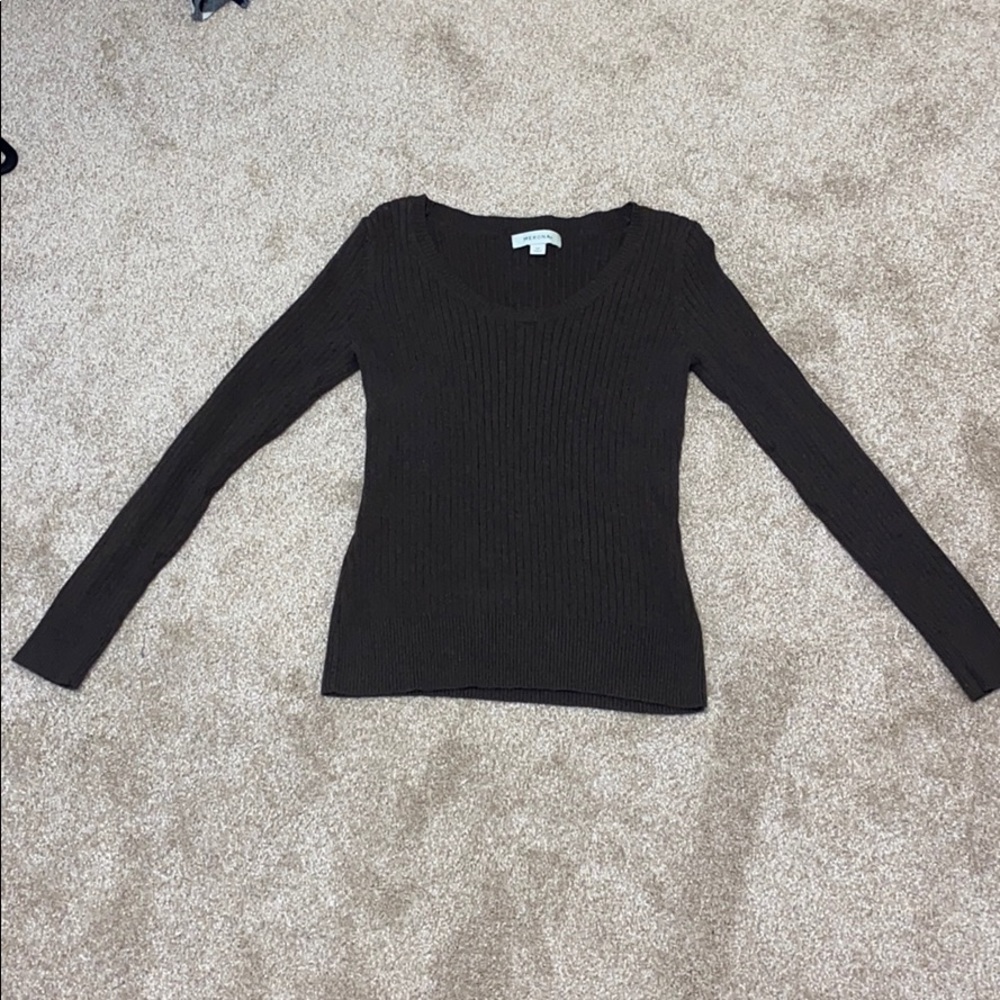 Brown long sleeve top